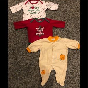 Holiday set Christmas Halloween 3 mo baby bundle